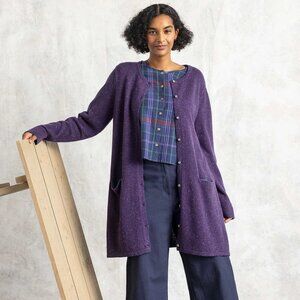 Long cardigan in lambswool blend | New